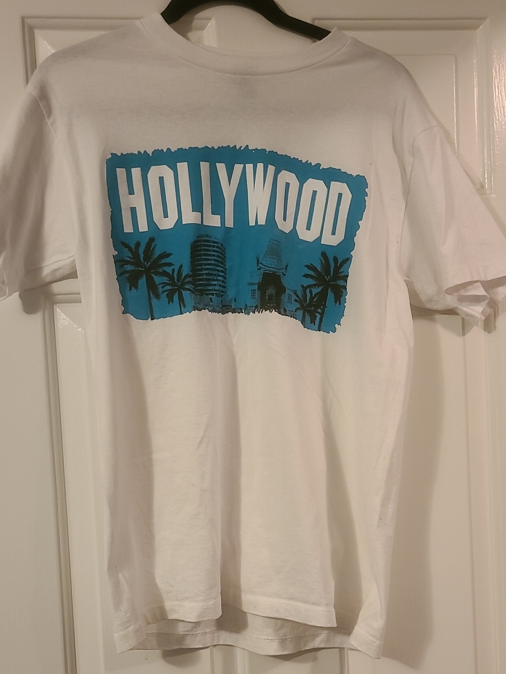 Men's White Hollywood Graphic Short Sleeve Tee